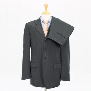 Massimo 42L 35x30 Green Polyester 4-Button Full Suit R272
